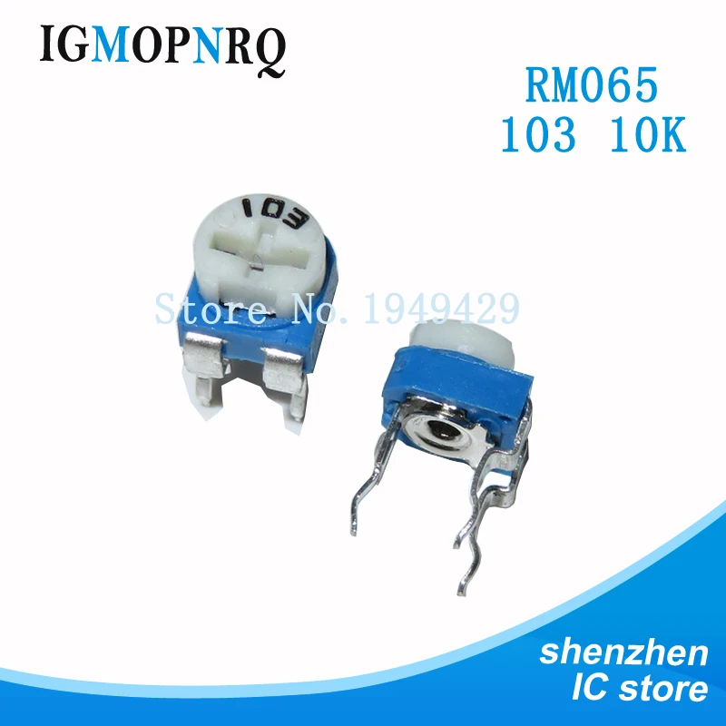 20pcs RM065 RM-065 100 200 500 1K 2K 5K 10K 20K 50K 100K 200K 500K 1M ohm Trimpot Trimmer Potentiometer variable resistor