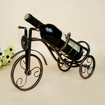 

Metal crafts red wine ornaments retro tricycle wrought iron wine rack wine display stand Bracket Decor home decor Figurines