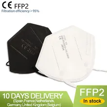 10 days Delivery! CE FFP2 Black & White Mask Safety Dust Respirator FPP2 Face Protective KN95 Masks Mouth Reusable FFP3