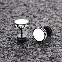 Мужские серьги в стиле панк из титановой стали, серьги-гвоздики, ювелирные изделия из нержавеющей стали, черные серьги, модные ювелирные изделия