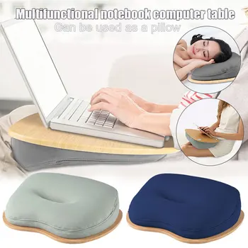 

Laps Desk Fits up to 14 inch Slim Laptop Laptops Stand with Pillow with Cable Hole Anti-Slip Strip QJY99