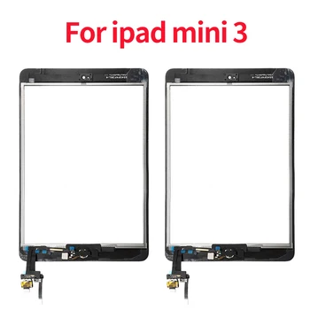 

50Pcs touch panel replacement for iPad mini 3 Touch Screen Digitizer Assembly with Home Button & Home Flex Cable + IC Connector