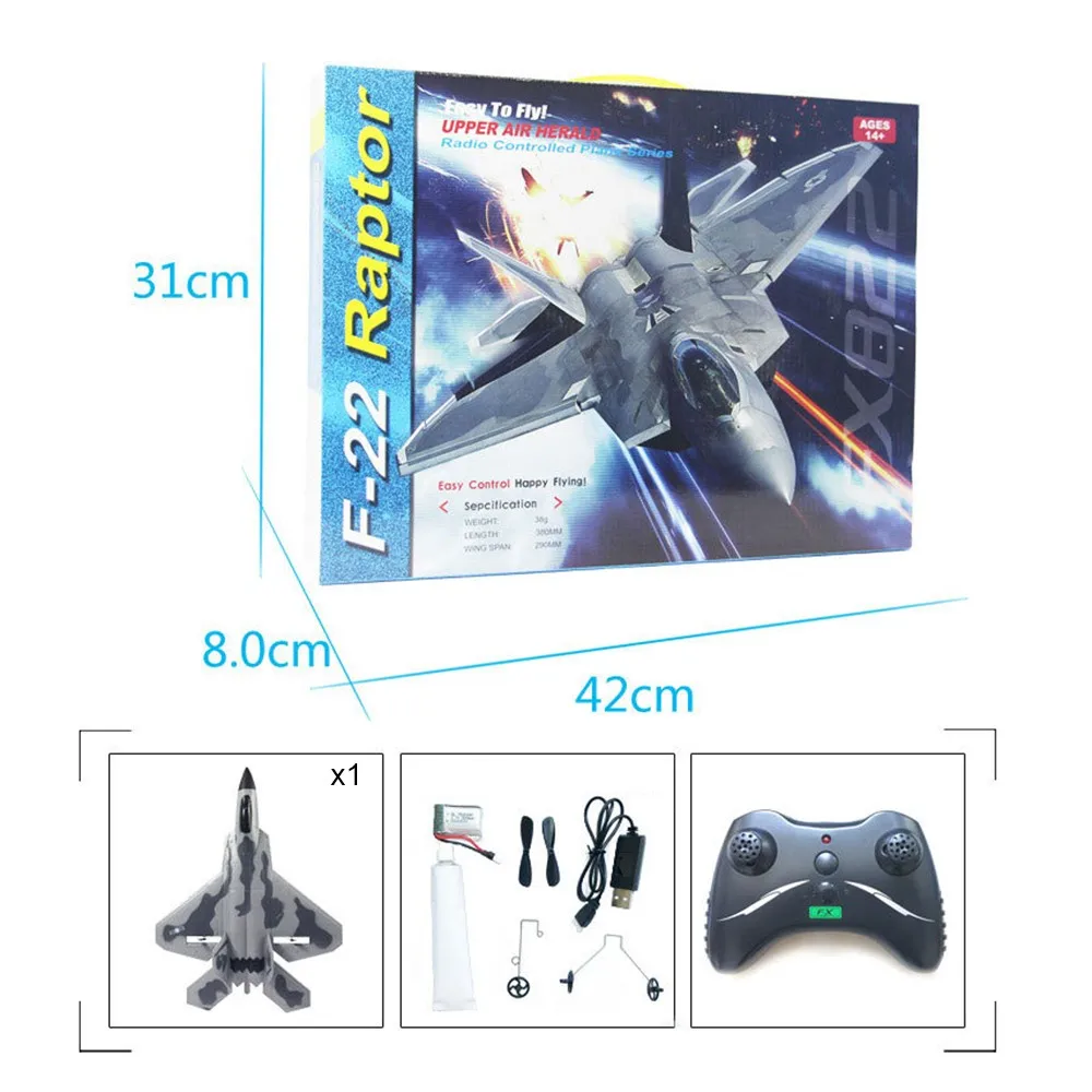 Модель самолета Fx 822 F22 2 4 ghz Epp Rc Rtf с батареей и пультом дистанционного