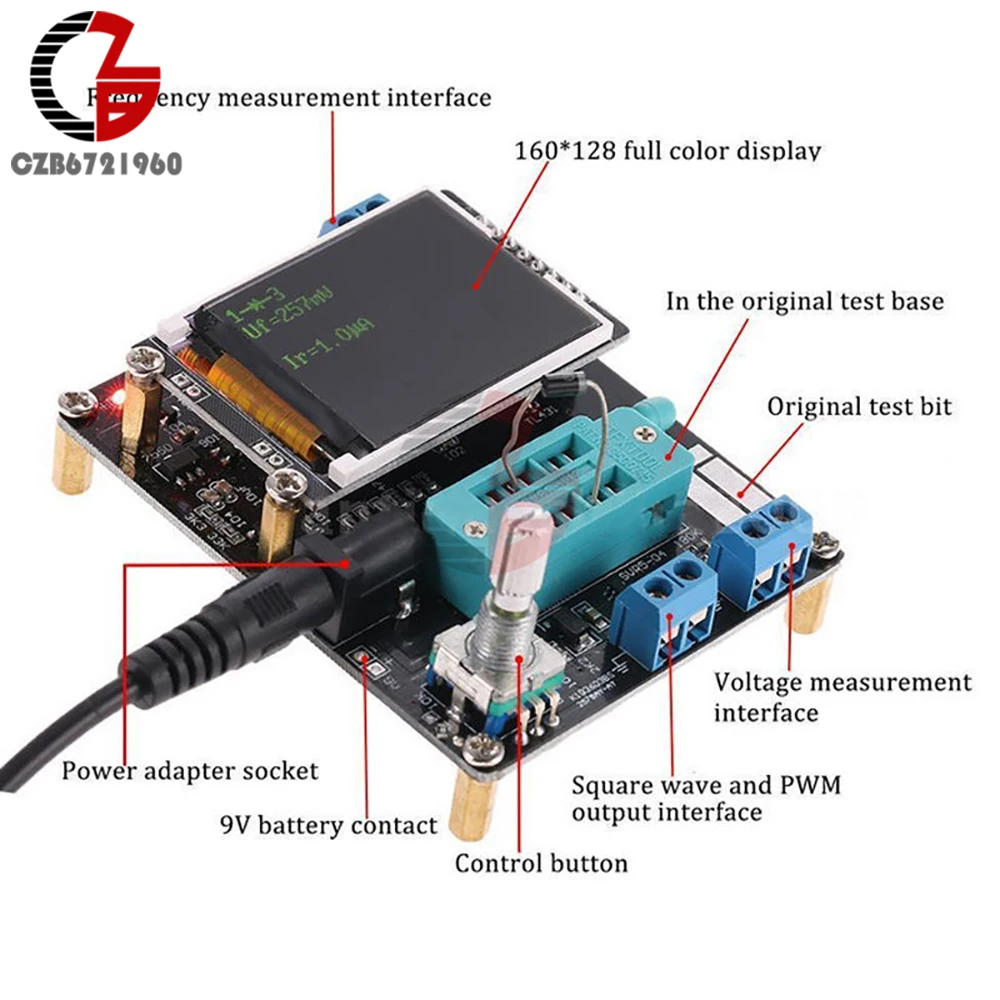 GM328A Transistor Tester ESR LCR Capacitor Capacitance Diode Voltage PWM Frequency Meter Multimeter DIY Kit with Case 3