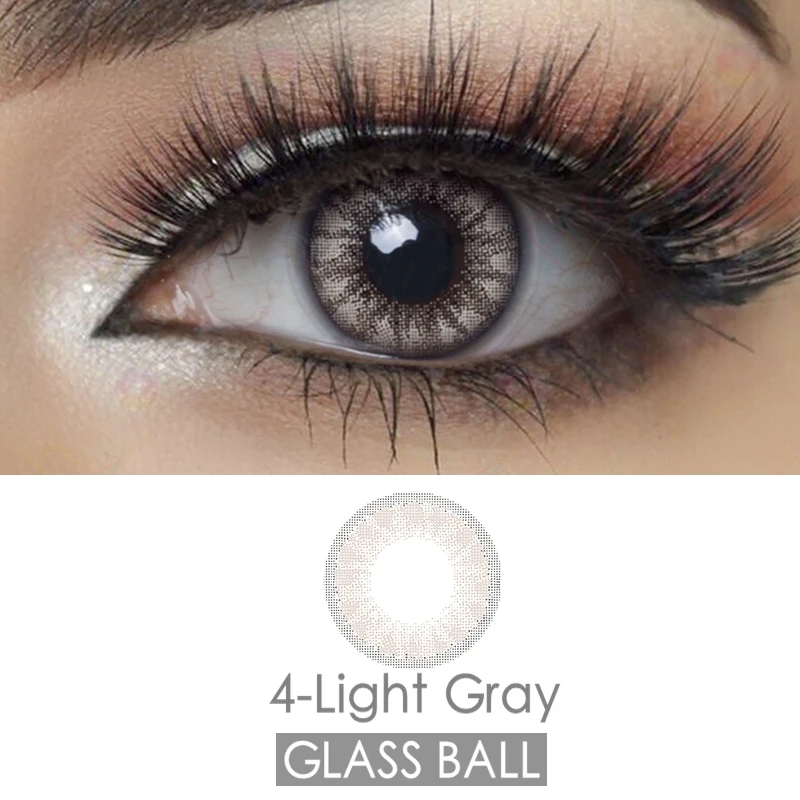 Цветные контакты со стеклянными шариками - Цвет: 4-Light Gray