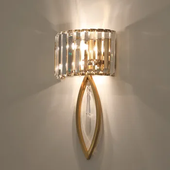 

Postmodern bedside light luxury American minimalist modern bedroom living room TV wall aisle entrance crystal wall lamp WF1012