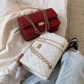 

Large capacity ladies bag 2020 new wild diamond chain bag fashion women's shoulder messenger bag female bag