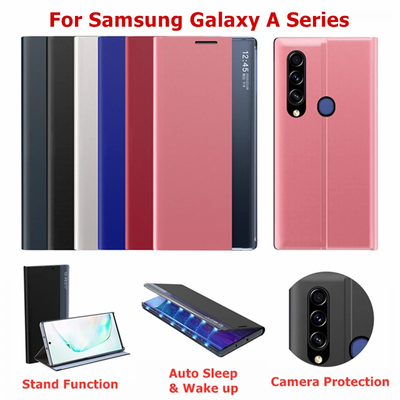 Flip Smart Auto Sleep Cover For Samsung Galaxy A10 A20 A30 A40 A50 A70 A10s A20s A21s A30s A50s A11 A31 A51 A71 5G A81 A91 Case | Мобильные