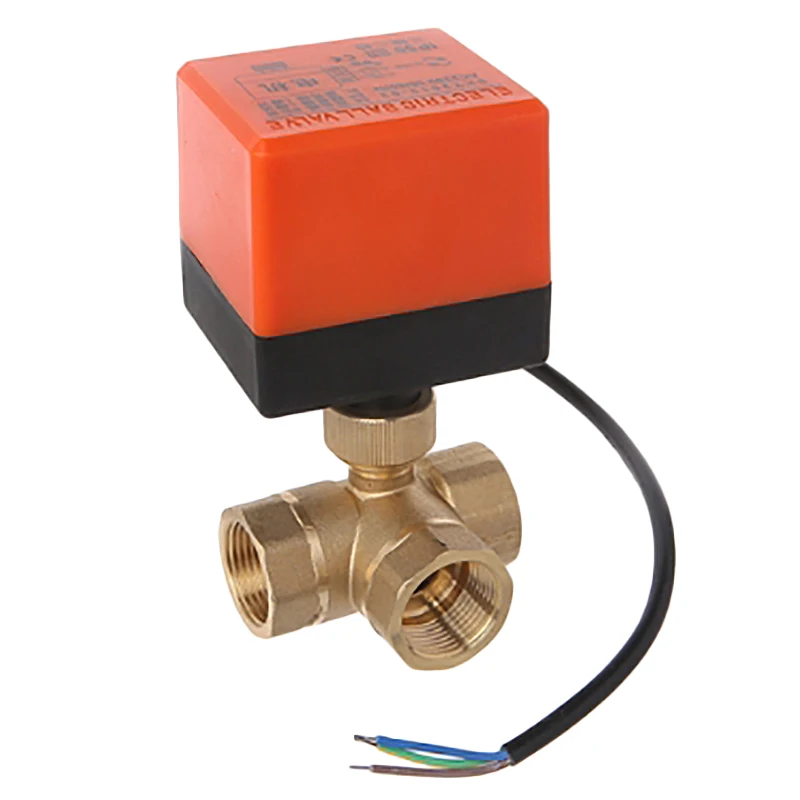 HLZS-AC220V 3 Way 3 провода 2 управления моторизованный шаровой клапан электрический привод