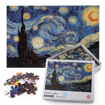 

Youth puzzle decompression paper 1000 pieces of starry sky landscape oil painting puzzle adult leisure entertainment puzzle toy