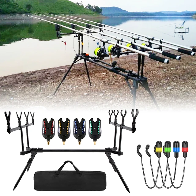 Fishing Rod Bracket Accessories Adjustable Retractable Carp Fishing Rod  Stand with LED Bite Alarms Swingers Fishing Pole Stand - AliExpress