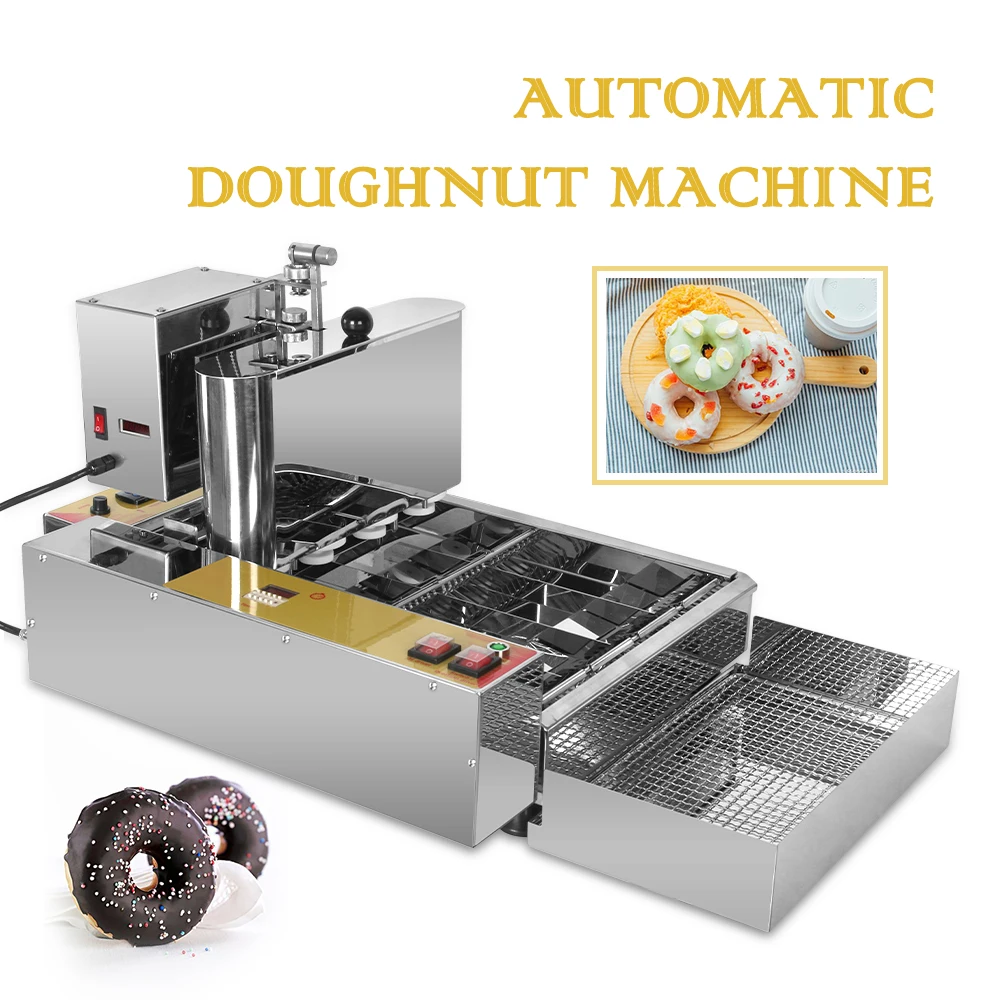 

GZZT Automatic Doughnut Machine Electric 4 Rows Donut Machine CE Commercial Donut Maker 2800w Stainless Steel