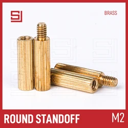 SJ Motherboard M2 Laiton Hardware Standoff Brass Round Threaded Spacer 20/50 Pcs Double Male Female Copper Thread Stand Off