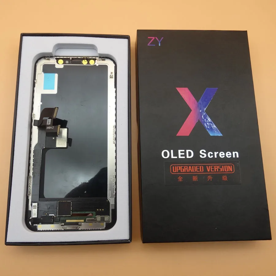 ZY жесткий Oled ЖК-дисплей сенсорный экран дигитайзер сборка для iPhone X Замена