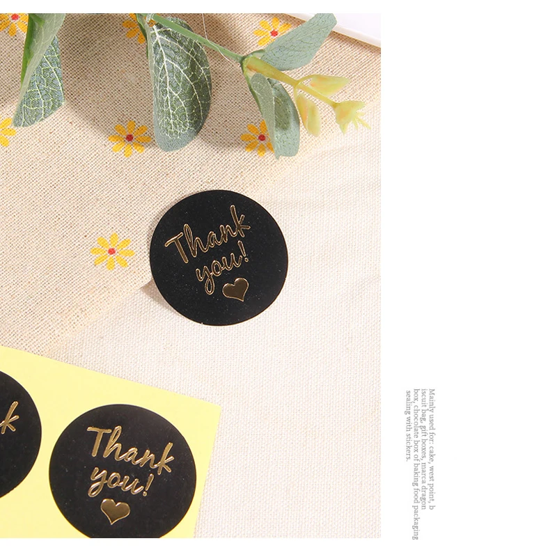 120pcs/pack Black Gold Thank You Word With Love For Wedding Decor Party Supplies Mutifunction DIY Decorative Gifts
