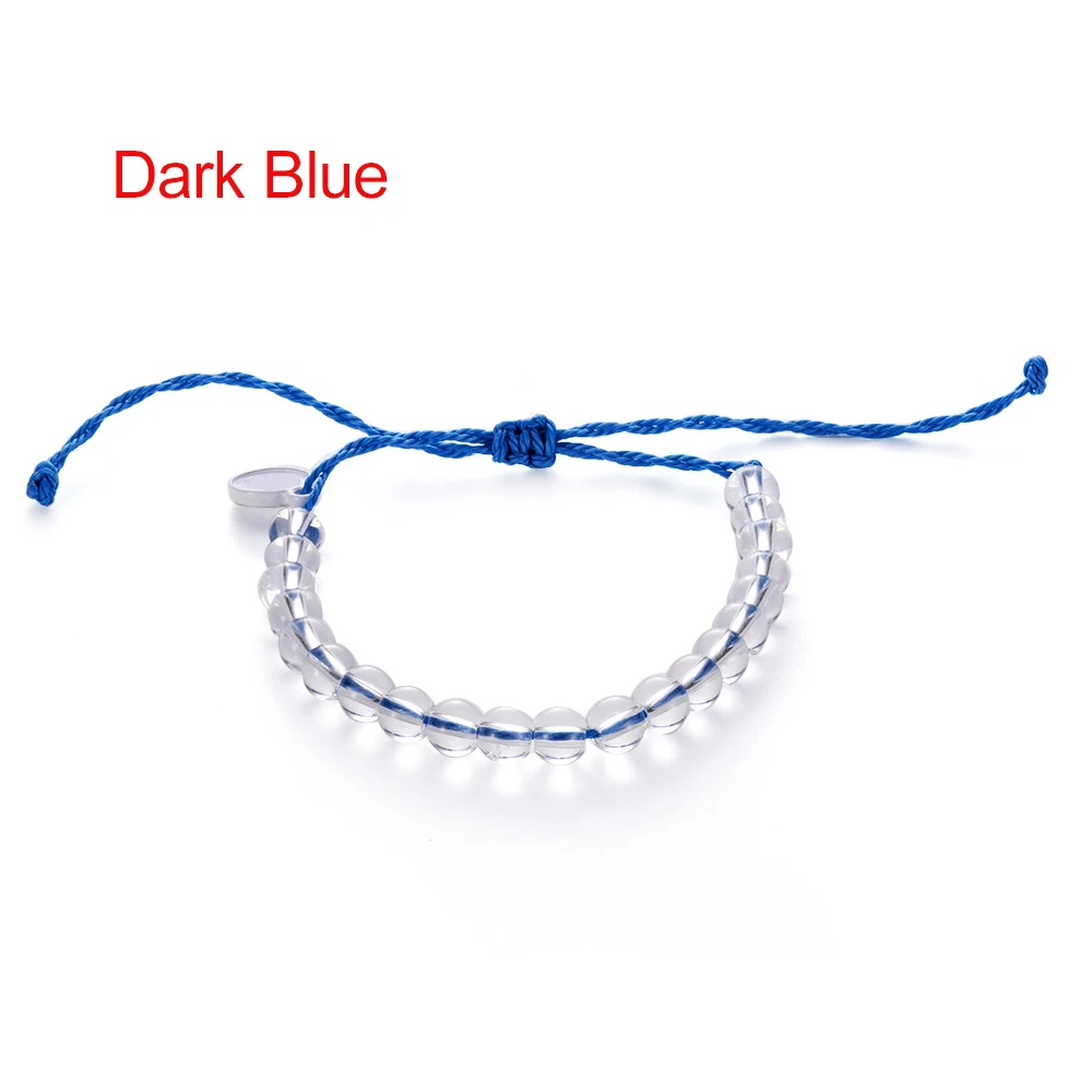 dark blue Кристалл простой маленький бисер Браслеты Натуральный Камень Чакра ручной работы из бисера Плетеный браслет для женщин девушек регулируемые ювелирные изделия - Окраска металла: dark blue