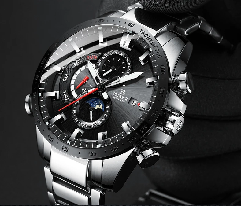 Швейцарские часы Бингер Мужские автоматические механические Роскошные брендовые Мужские часы светящиеся relogio masculino спортивные часы B8-3