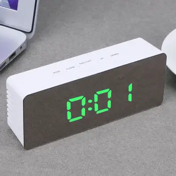 

LED Mirror Alarm Clock Desktop Digital Snooze Table Clock Wake Up Light Electronic Time Temperature Display Decoration Timer