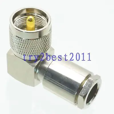 

DHL/EMS 50 Sets 1pce Connector UHF PL259 plug pin clamp RG8 RG213 LMR400 RG214 Right angle -C1