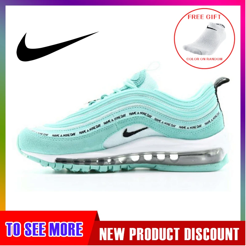 Дешево Оригинальные оригинальные женские кроссовки для бега Nike Air Max 97, спортивные уличные кроссовки, амортизирующие дизайнерские тренировочные ...