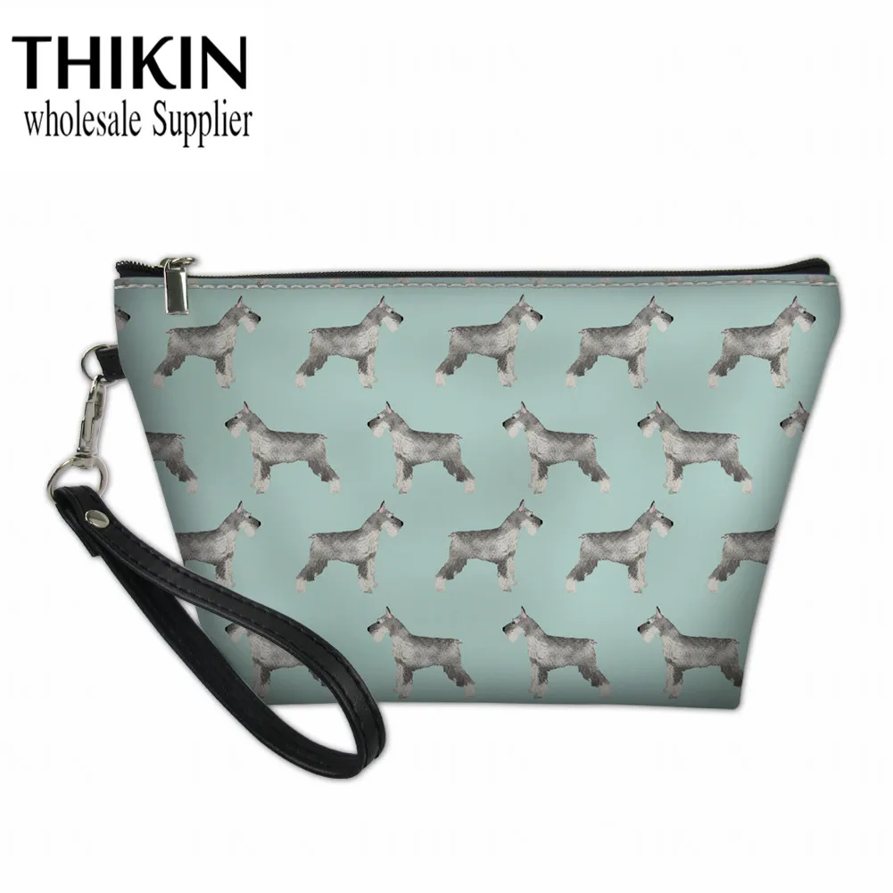 THIKIN, женские косметички, мультяшный шнауцер, с рисунком щенка, косметички, дамский набор для мытья, сумки, женские дорожные сумочки для туалетных принадлежностей - Цвет: as picture