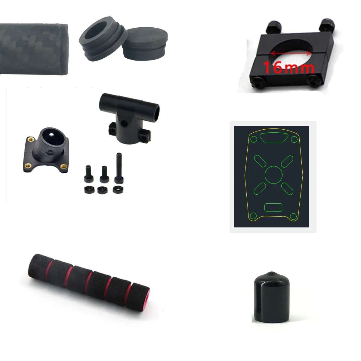 

lx350/lx450/S500/ZD550 tripod accessories aeromodelling carbon fiber rack tee fixed parts drone