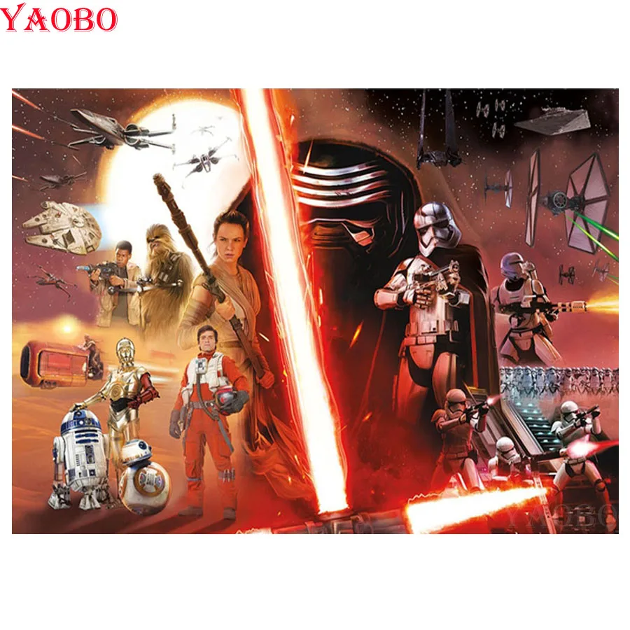 

full drill square diamond painting movies Star Wars Diamond embroidery full display 5d round diy diamond mosaic crystal painting