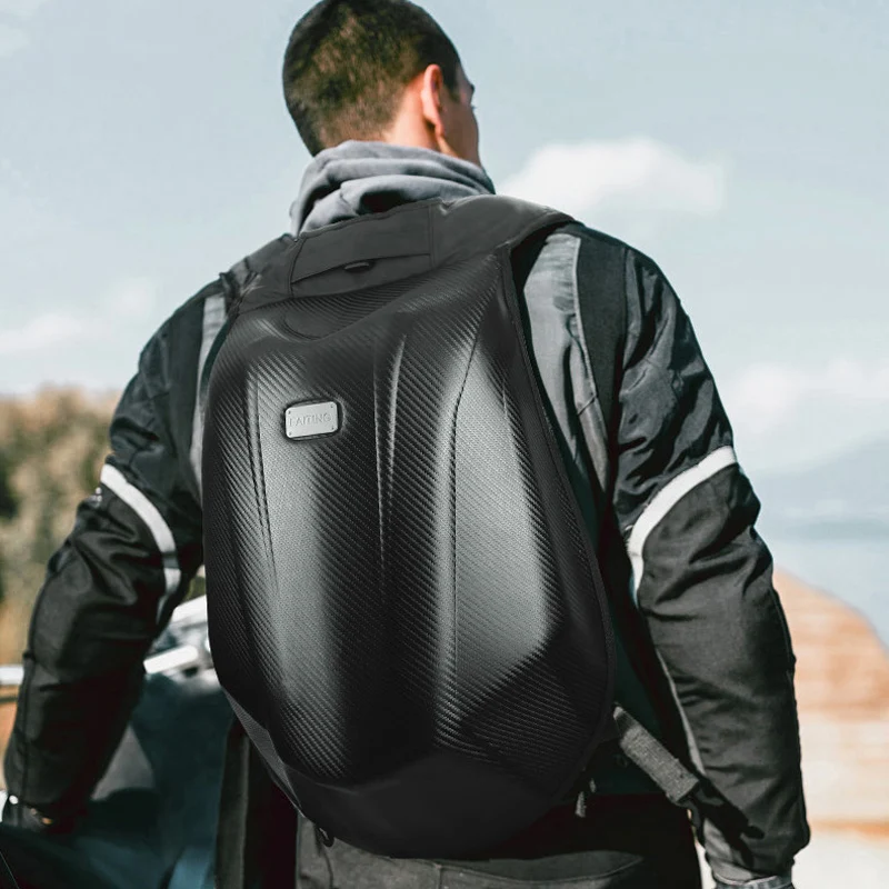 REJS LANGT Men's Backpack Motorcycle Large Capacity Motor Helmet Bag Knight Waterproof Hard Shell Riding Backpacks Plecak | Багаж и