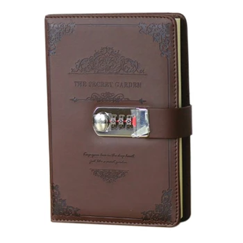 

Retro Notebook Password Book with Lock Creative School Office Supplies Stationery Personal Diary Journal Cover Planner.