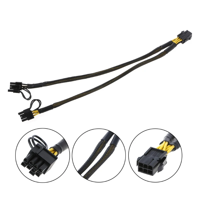 PCIE 6Pin female Y Splitter to Dual PCI-E 8Pin(6+2)male cable for BTC/ETH Mining U50D