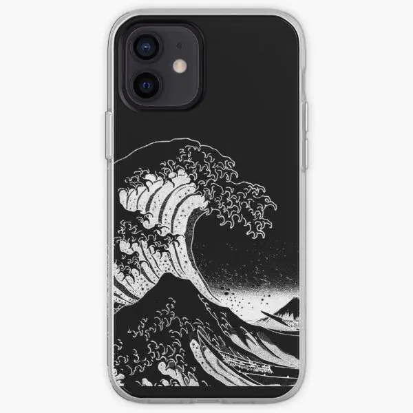 Custodia Per Telefono Black White Hokusai Great Wave Per Iphone 6 6S 7 8 Plus 11 12 13 Pro Max Mini 5 5S Se X Xs Xr Max Dog Tpu Coque