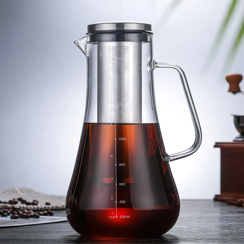1.2L холодный заварочный кофе с высоким содержанием боросиликатного стекла кофейник чайник кофейник кувшин