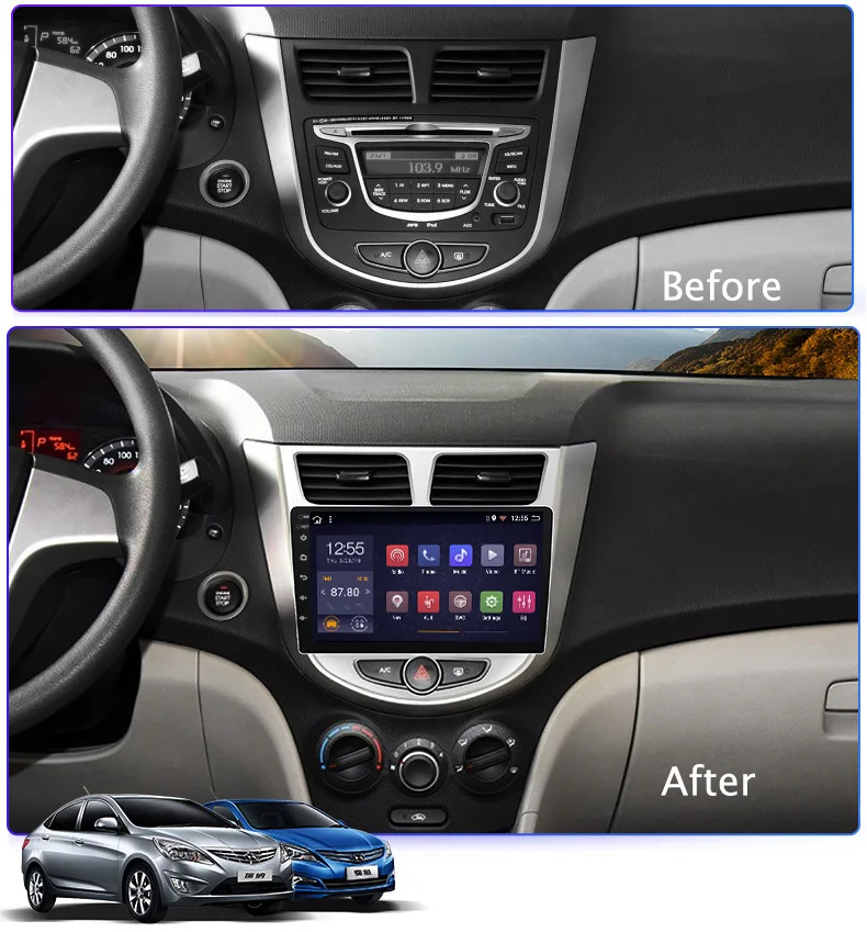 9 дюймов PX6 4G+ 64G Android 9,0 автомобильный Dvd Gps плеер для hyundai accent/Verna 2012- Радио Видео навигация