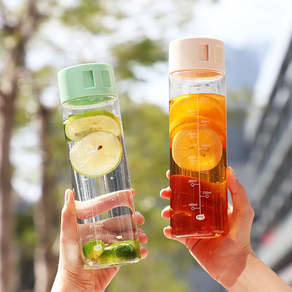 

Transparent Water Bottle 670ML Plastic Drinkware Tour Outdoor Sport School Leak Proof Seal Gourde Climbing Portable Bottles
