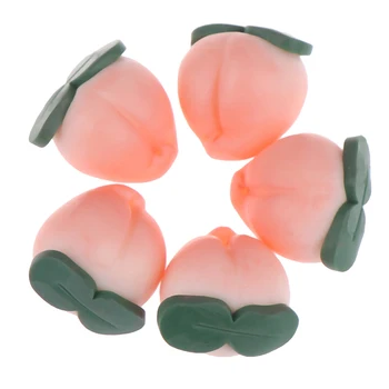 

5pcs 1/12 Dollhouse Miniature Model Simulation Fake Fruit Kitchen Decor peach