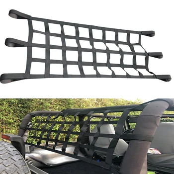 

Car Roof Cargo Net Cover Nylon Back Window Roof Net Hammock Bed for Wrangler 97-17 Multifunctional Car Trunk Top Storage Cover