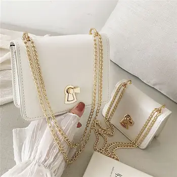 

Fashion summer handbags new 2019 Korean version of the lock chain small square bag simple wild shoulder Messenger bag