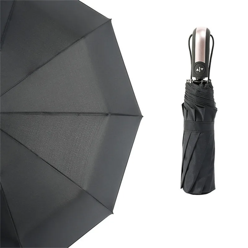 

120cm Big Fully-Automatic Windproof Man Umbrella Gentle Men Business Fashion Folding Rain Umbrella Women 10K Parasol