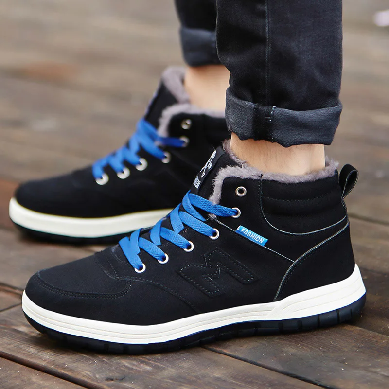 

2019 Brand Snow Boots Comfort Warm Boots Men Short Plush Mens Shoes Casual Winter Men Shoes Fashion Flat Ankle Boots