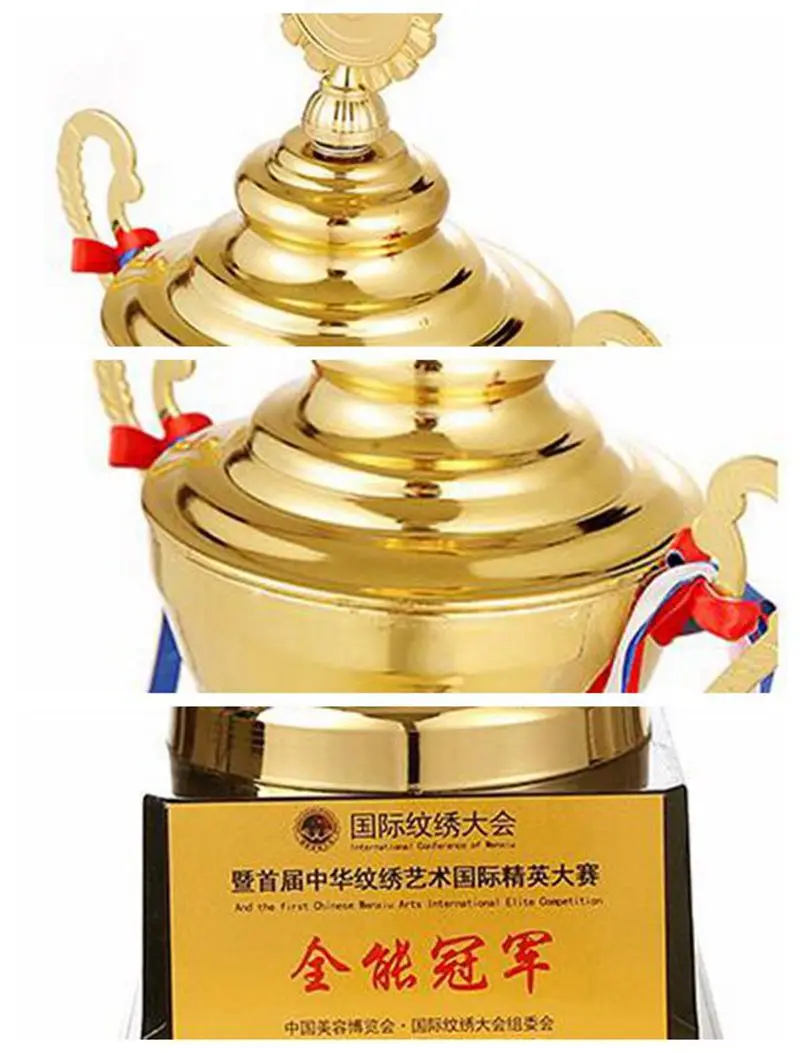 Горячая распродажа! большой размер 58,5 см металлический трофей футбол баскетбол Кубок бадминтон трофей