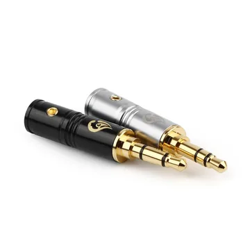

3.5mm Jack Audio Plug 3 Poles Male Speaker Connector Gold Plated Connectors Solder 3.5 mm Black Silver 1/8" Jack 6.0mm 43mm