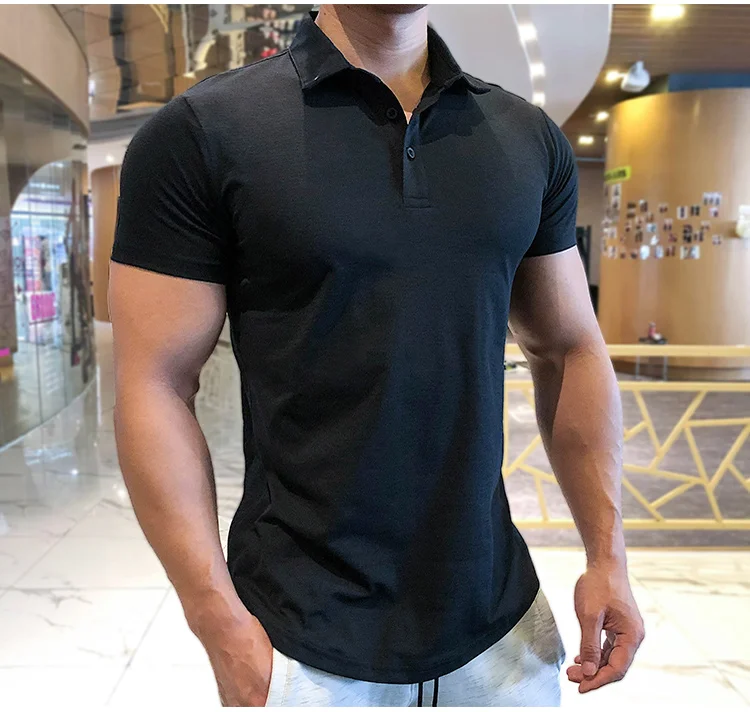 Casual T Stand Collar Men's Gym Fitness T Shirt - Men's Fitness Apparel ...