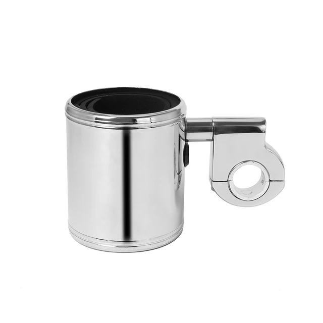 Portabicchieri Universale Per Moto - Cromato, Regolabile Per Manubri 22-32mm, Con Accessori - Foto 7