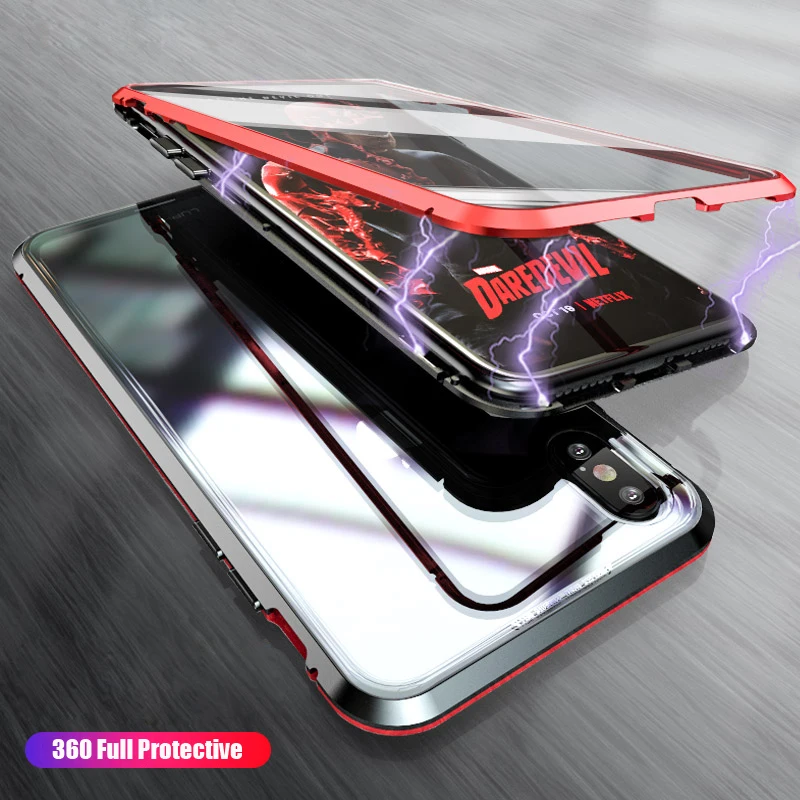 360 Полный корпус Магнитный чехол для iPhone 11 Pro XS Max XR X 7 8 Plus металлический корпус бампер чехлы на iPhone11 Pro Чехол Корпус
