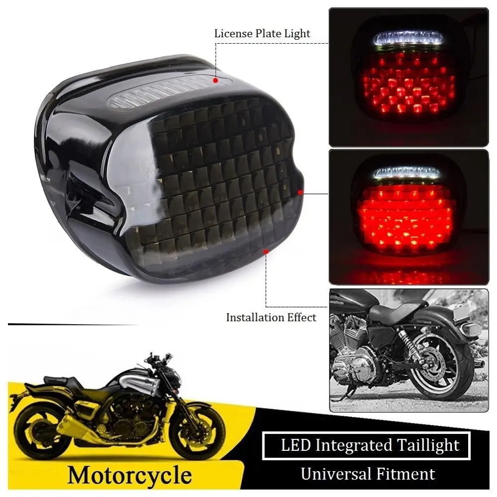 Smoke Lens Brake Turn Signal LED Tail Light Motorcycle for Dyna Softail Electra