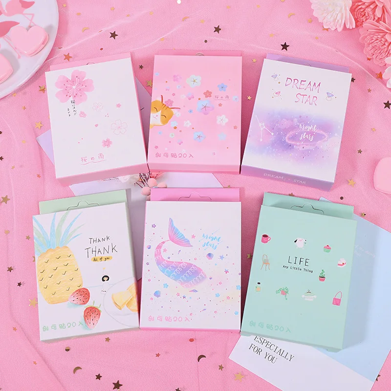 20 шт. Kawaii Очаровательные дышащие пластыри с мультяшным рисунком на открытом