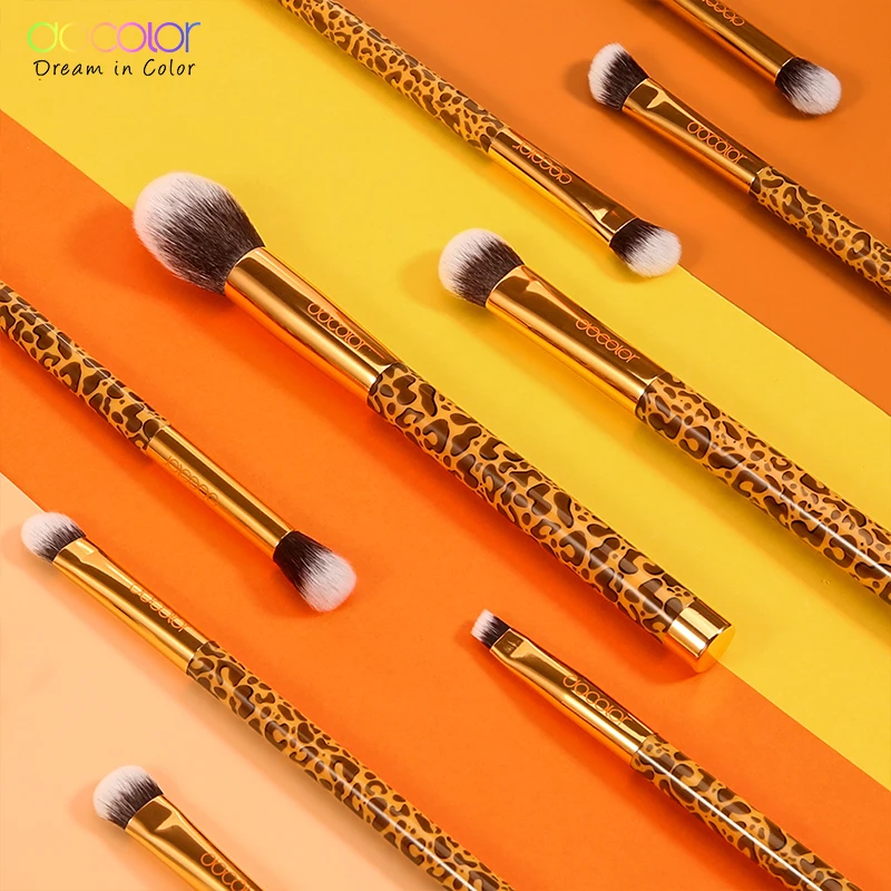 Pincéis de Maquiagem Escova de Maquiagem Docolor Cosméticos Fundação Sombra Compõem Escovas Conjunto Cabelo Sintético 12 Pçs pó 8 Aplicador de sombra
