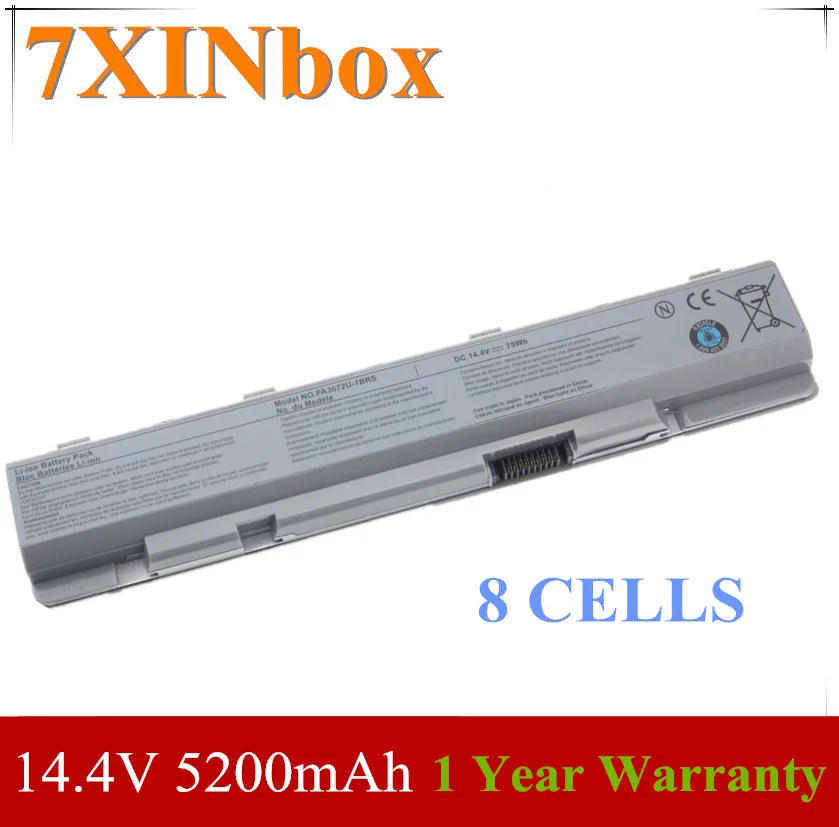 

7XINbox 14.4V 5200mAh 8 CELLS Laptop Battery PA3672U-1BRS For TOSHIBA Satellite E100 E105 E105-S1402 E105-S1602 E105-S1802