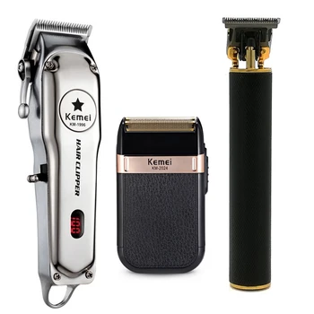 

Kemei All Metal Professional Electric Hair Clipper Rechargeable Hair Trimmer Haircut Shaving Machine KM-2024 KM-1996 KM-1971B