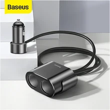 Baseus Cigarette Lighter Splitter 3.1A 100W Dual USB Car Charger Adapter for Phone Car-Charger Auto Cigarette Lighter Charging